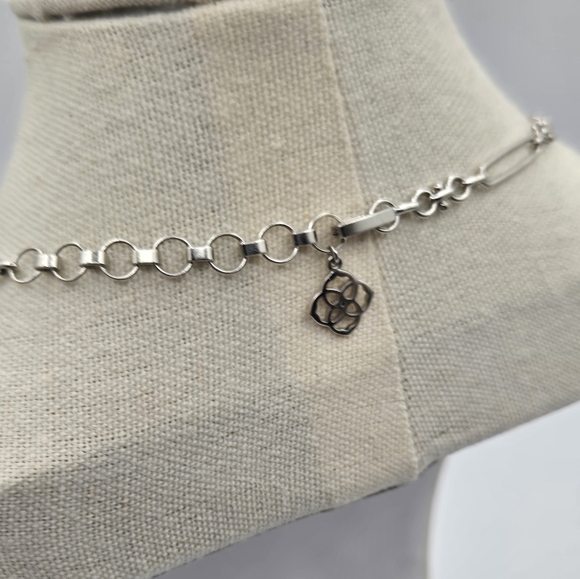 KENDRA SCOTT Silver Chain Long Necklace w/ Onyx Pendant - Picture 6 of 7